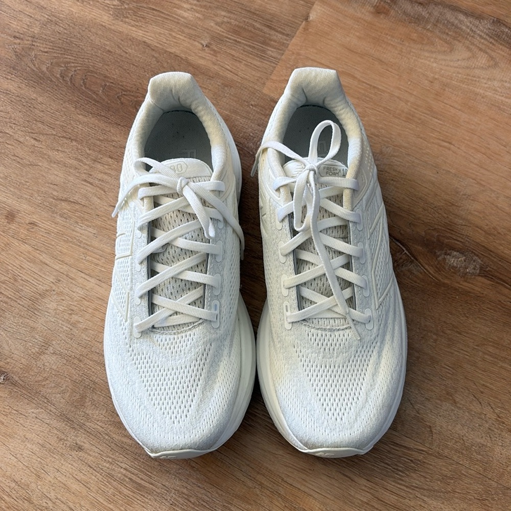 New Balance White Athletic Running Shoes
